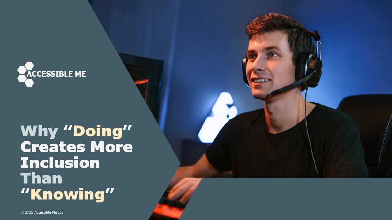 A learner engaging with online game-based learning content.